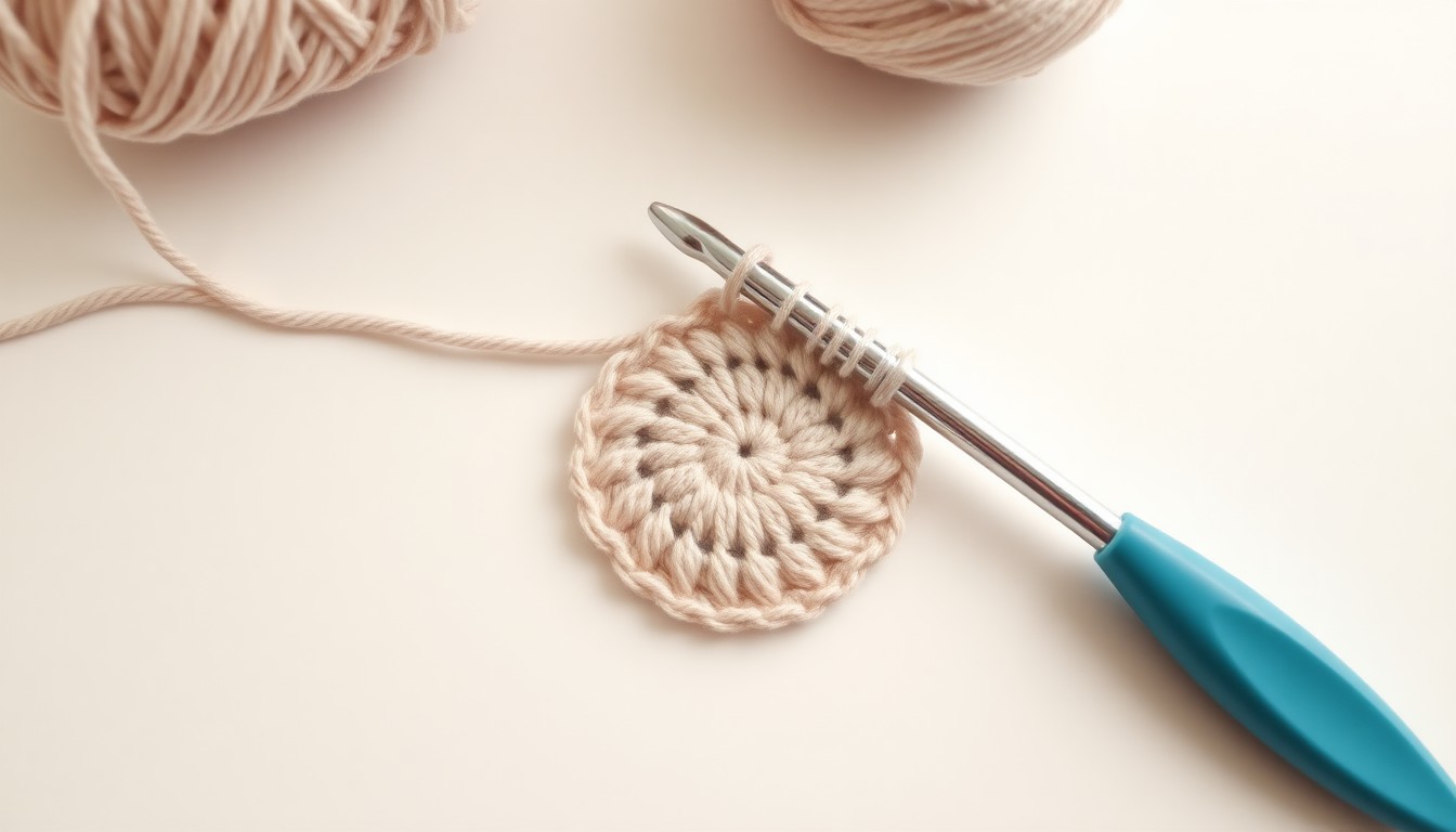 Beginner crochet flatlay for free crochet patterns for beginners