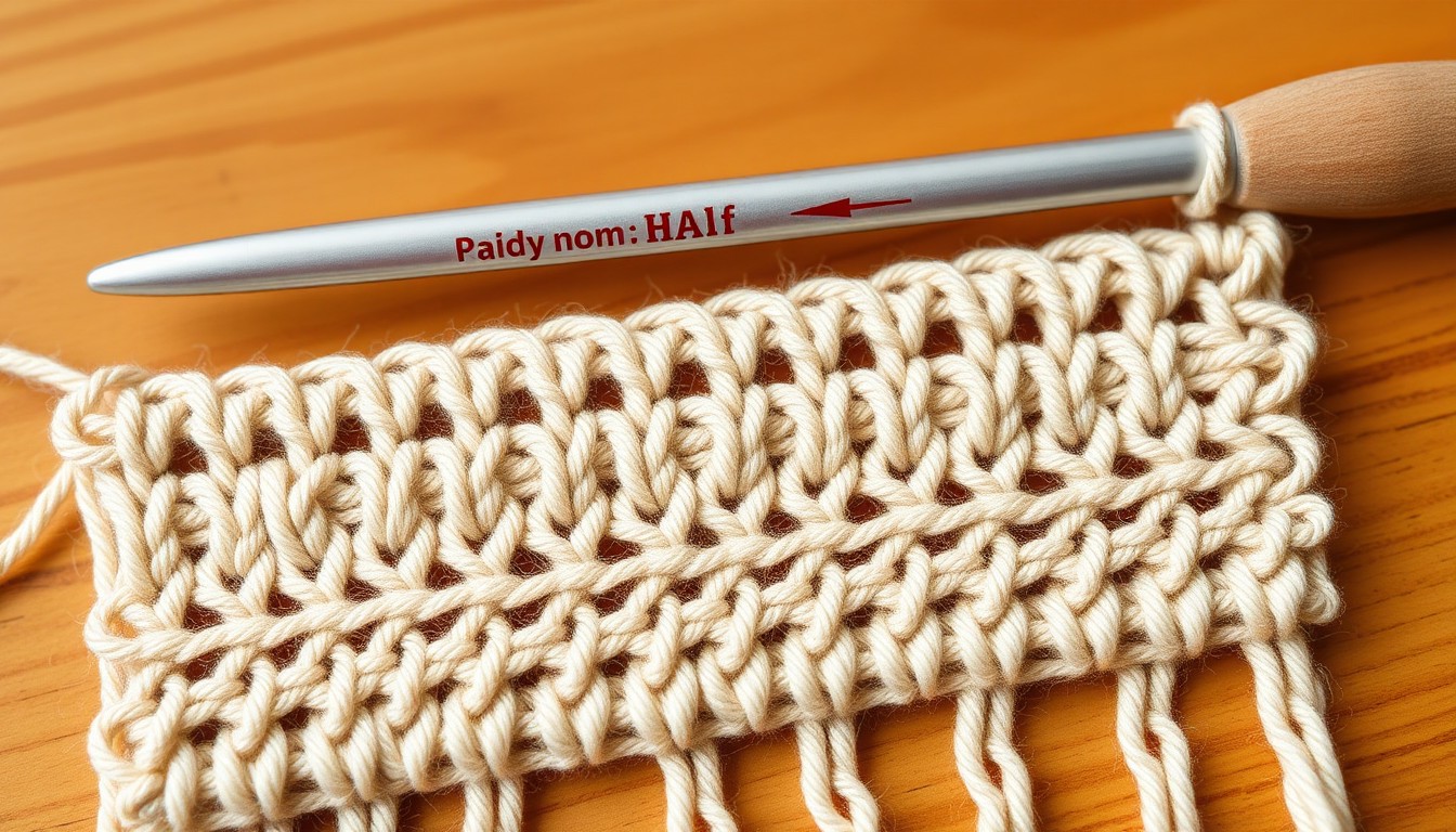 Top V stitches of half double crochet row for counting stitches