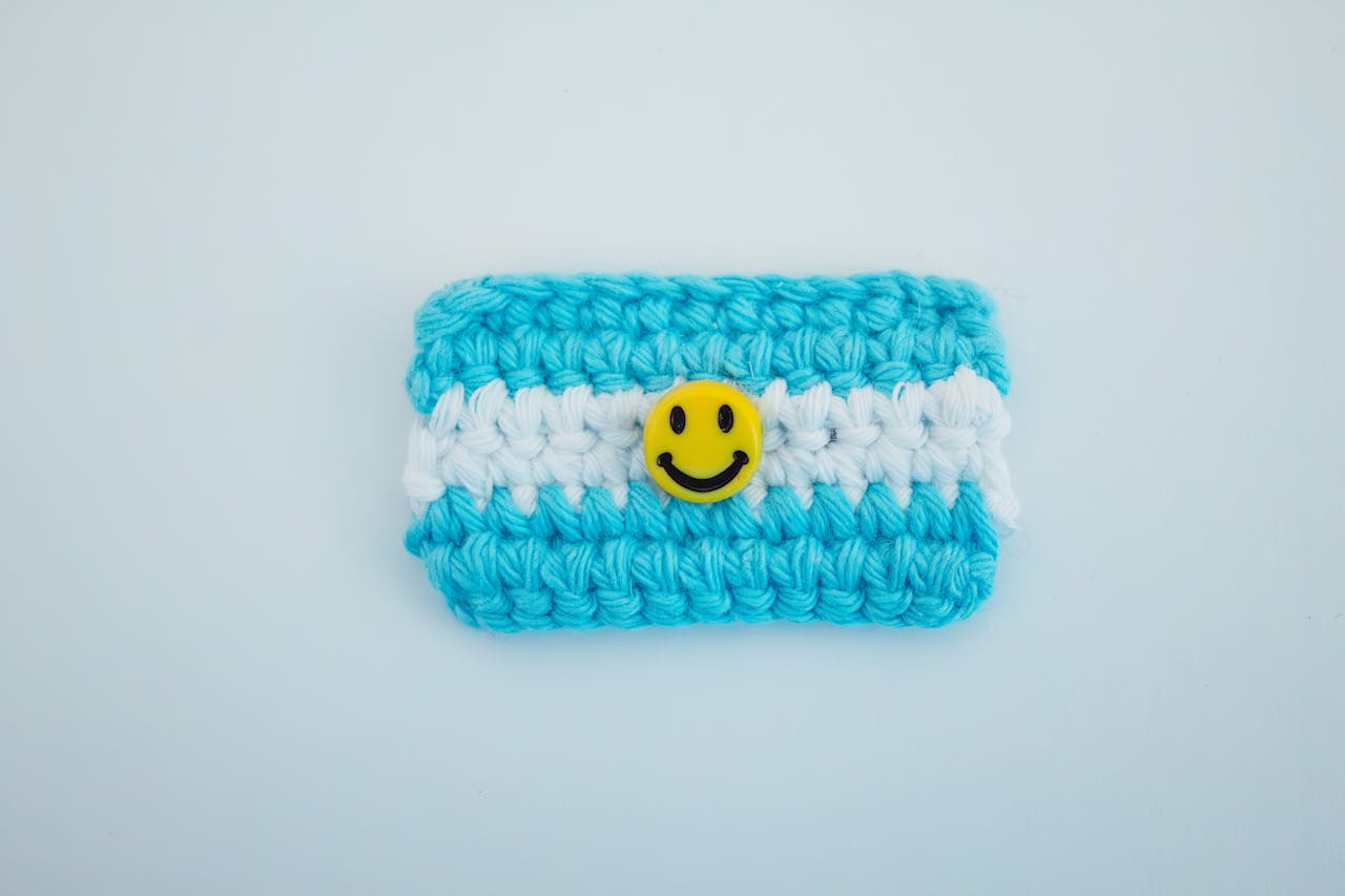 crochet phone case pattern work in progress with crochet hook