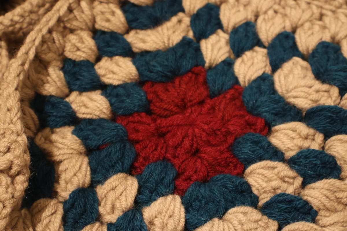 how to crochet left handed showing crochet stitches close up