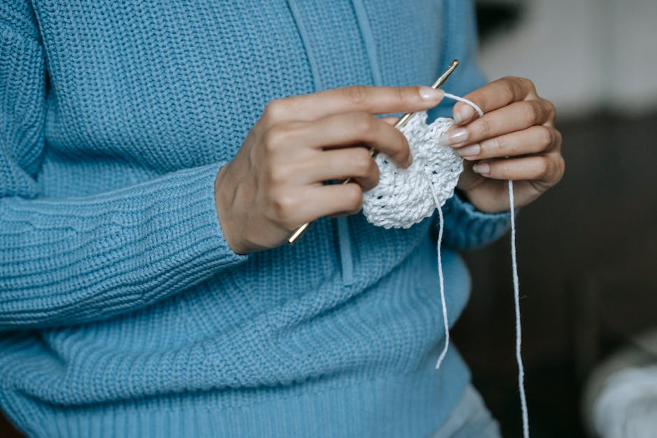 Textured crochet fabric showing ribbed stitch pattern