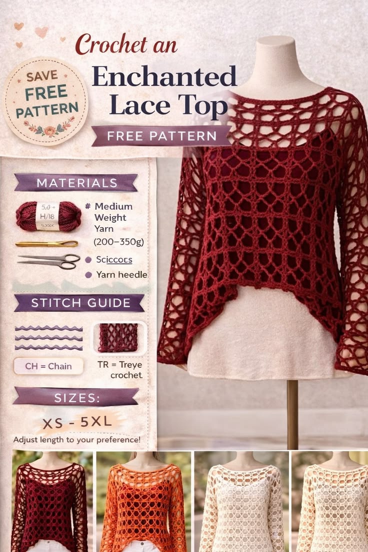 crochet lace top pattern chart