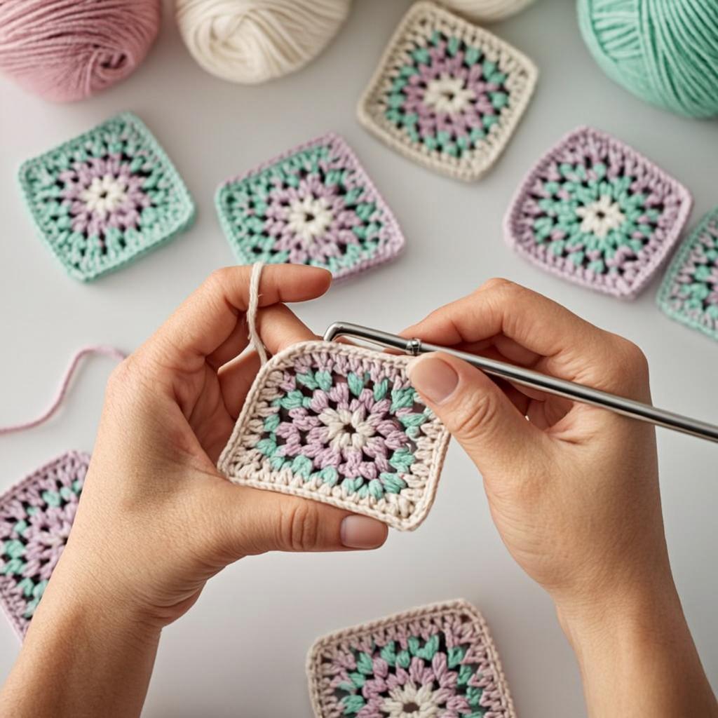 granny square join as you go tutorial crochet design