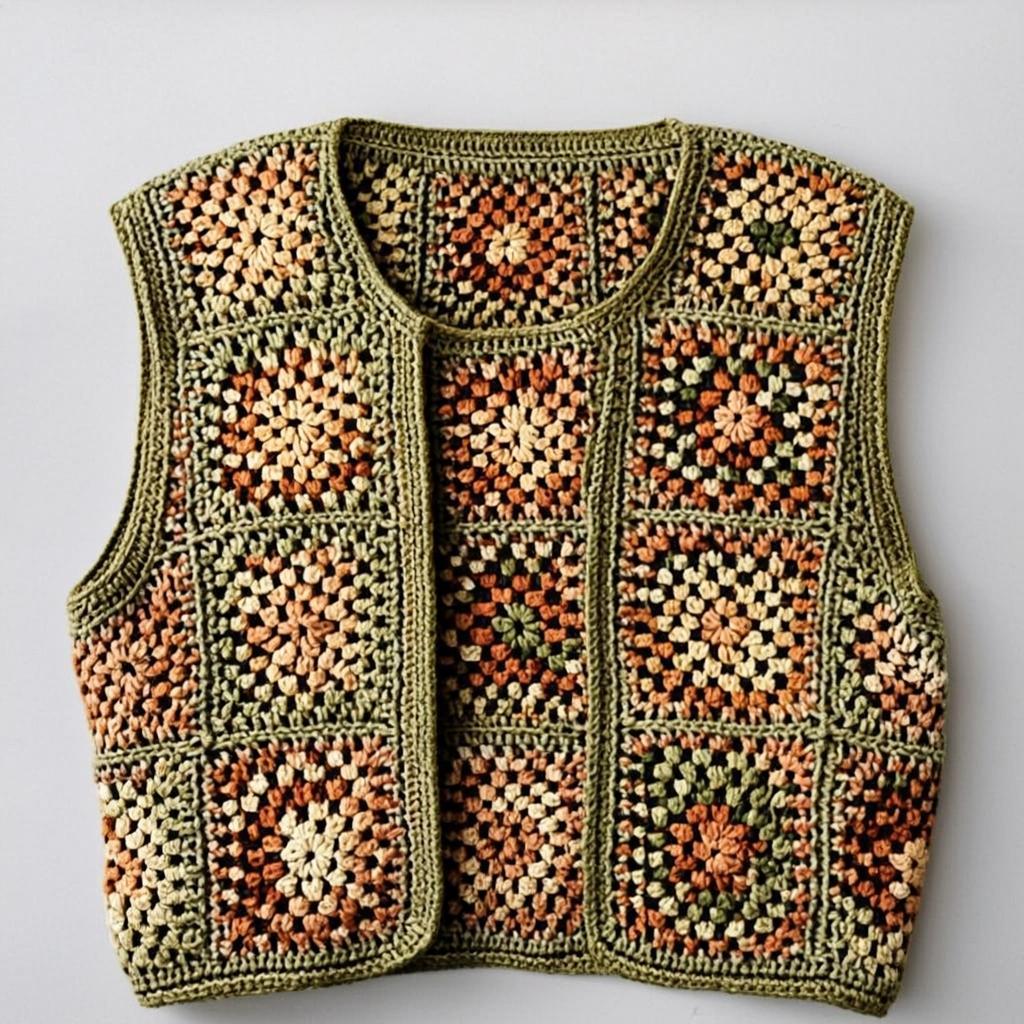 granny square vest pattern free crochet design