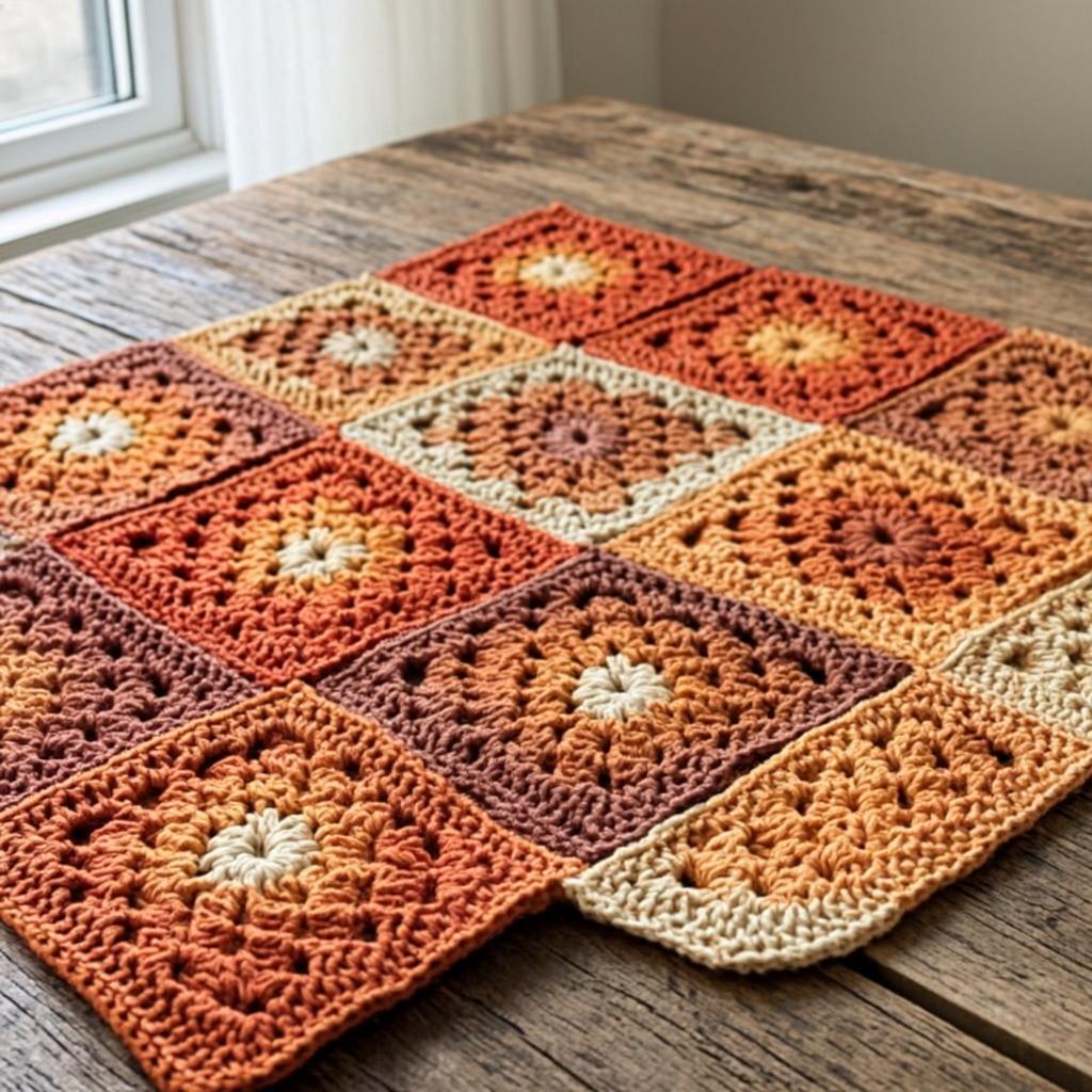 granny square table runner pattern crochet design