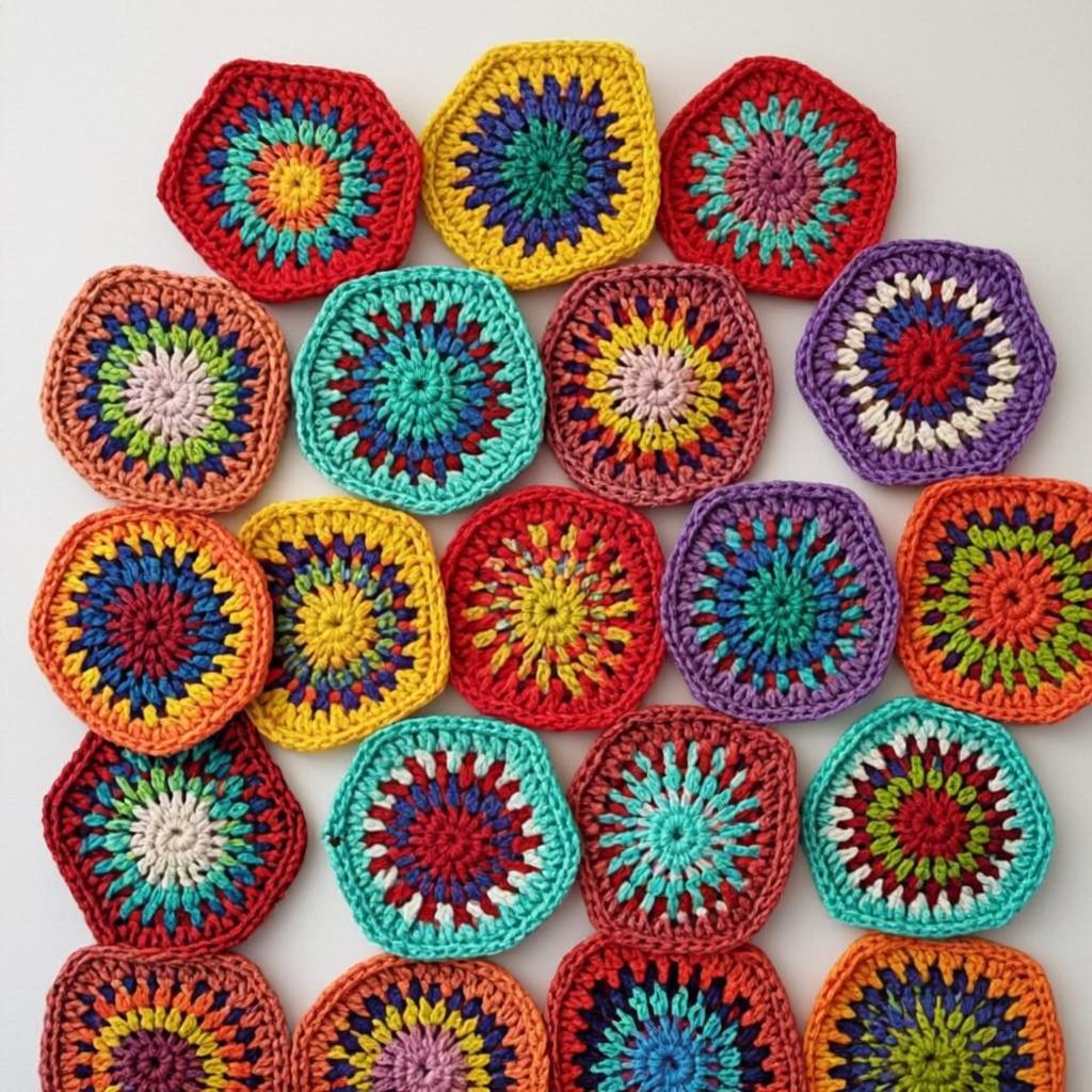 granny square hexagon pattern free - finished project