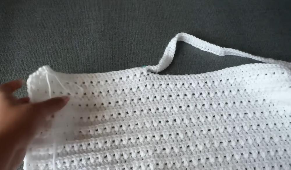 Double crochet in back loop only for this crochet top pattern