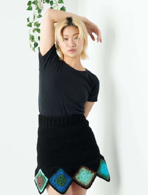 Granny Square Skirt - crochet granny square skirt free patterns