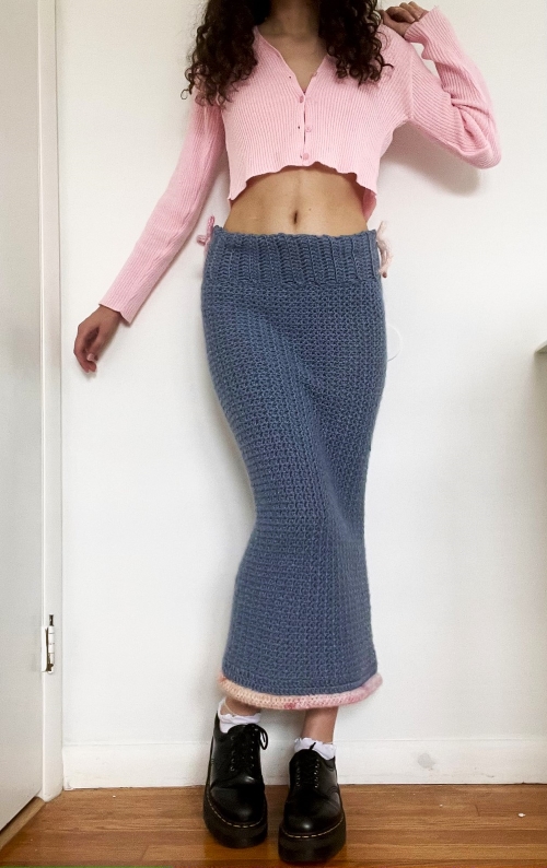 Crochet Bow Maxi Skirt - crochet granny square skirt free patterns