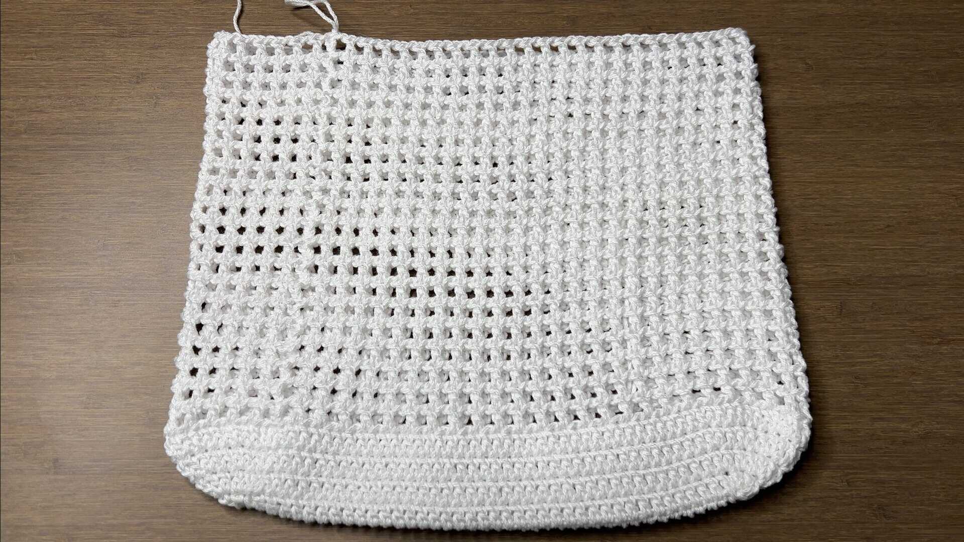 crochet mesh tote bag body mesh stitches