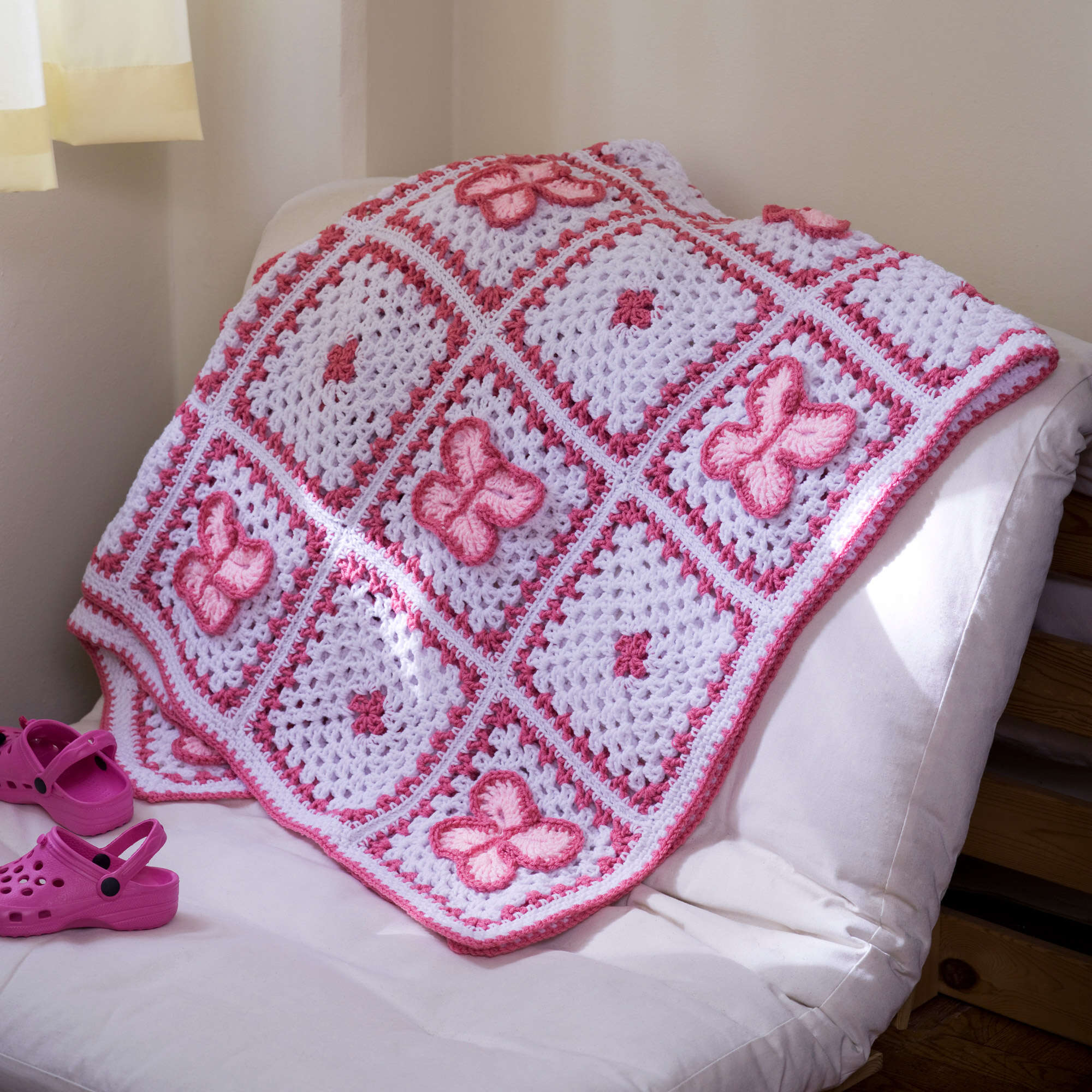 free crochet throw blanket patterns butterfly afghan border design