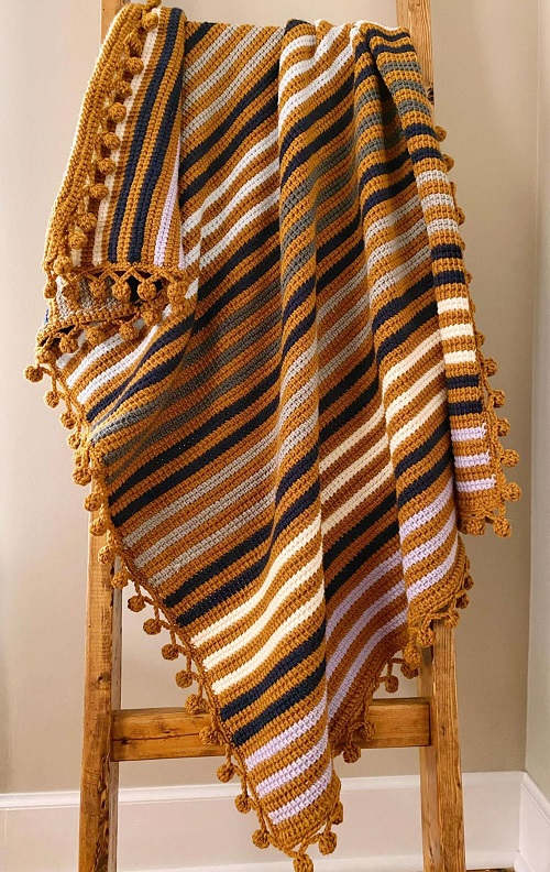free crochet throw blanket patterns tunisian striped design
