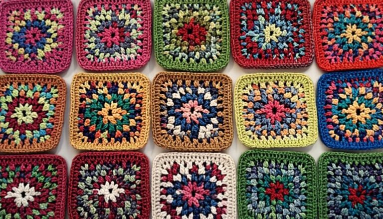 collection of crochet granny square patterns in different colors and designs