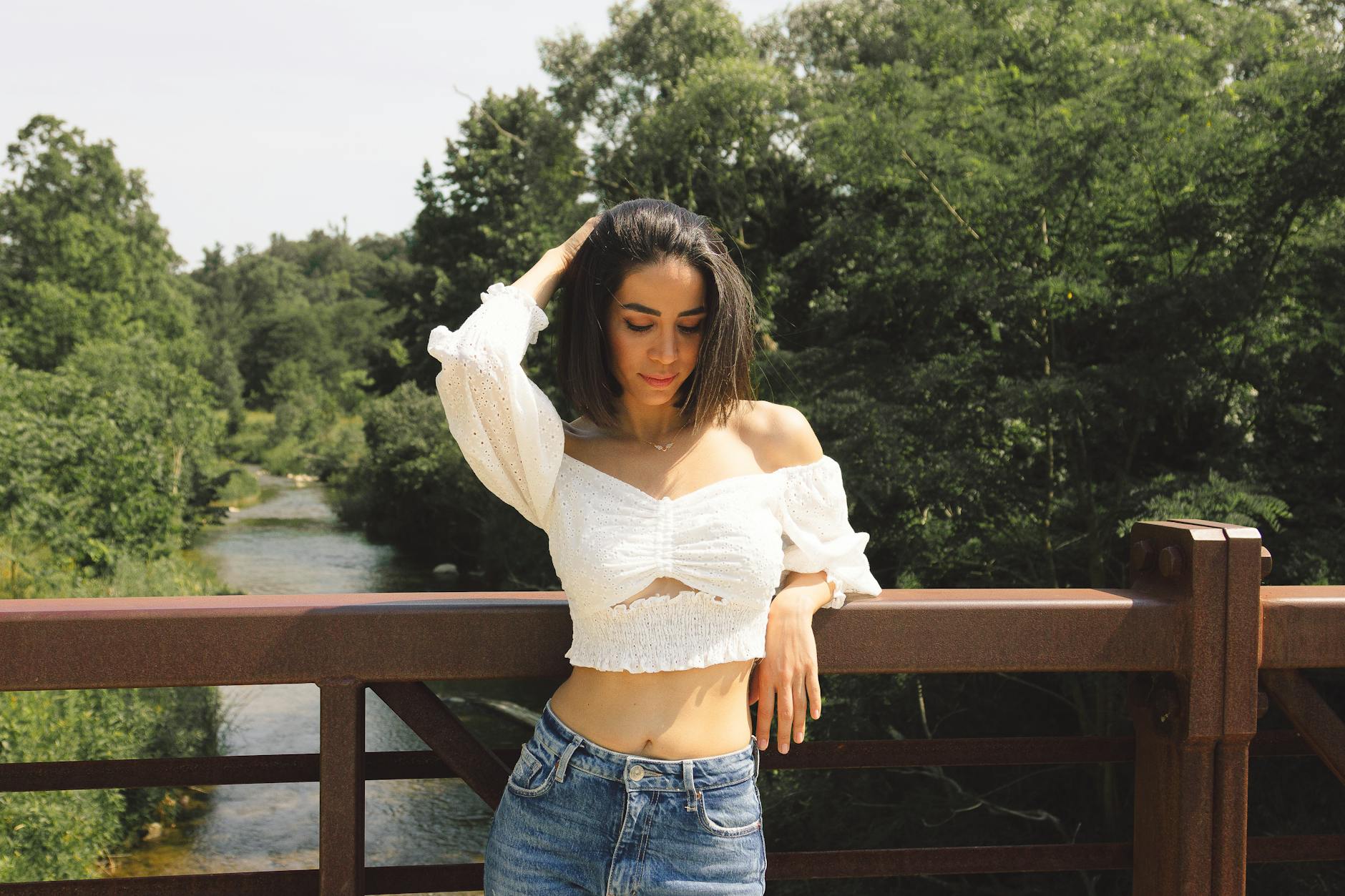 off shoulder crochet sweater - detail 2
