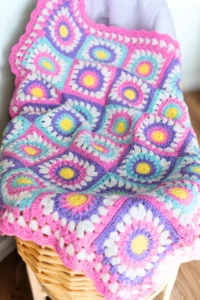 Maisie and Ruth sunburst granny square blanket