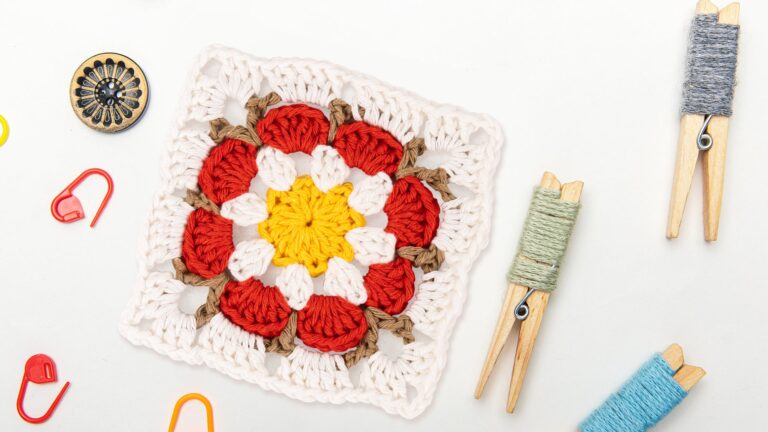 Africa flower granny square finished motif