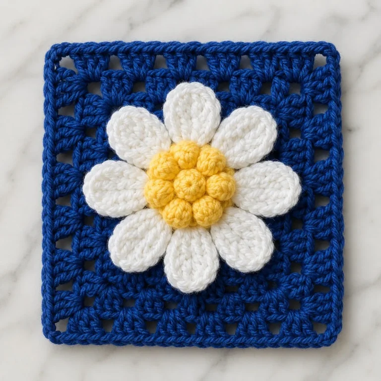 3D Flower Granny Square: 8 Easy Puff Rounds