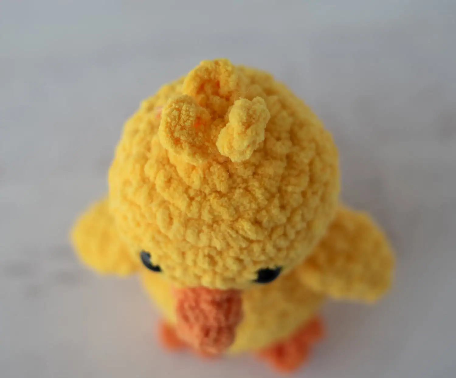 Chenille yarn comparison for chick crochet pattern amigurumi project