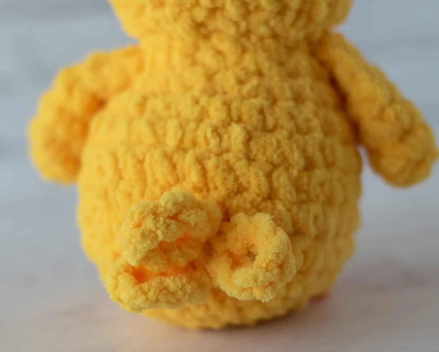 Tail feathers detail for chick crochet pattern amigurumi