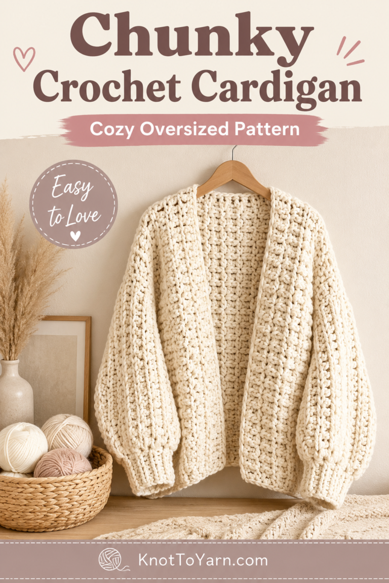 Chunky oversized crochet cardigan in cream