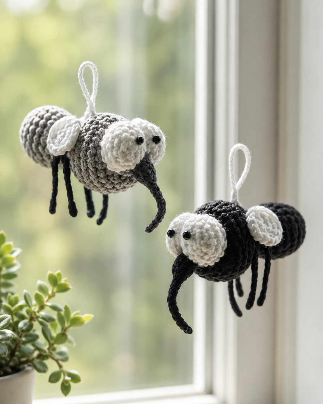Handmade crochet mosquito bag charm prank gift