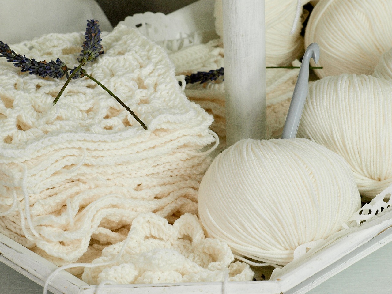 Crocheting work in progress closeup