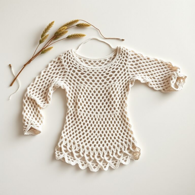 Crochet Top Pattern: Cross V-Stitch Design in 3 Sizes