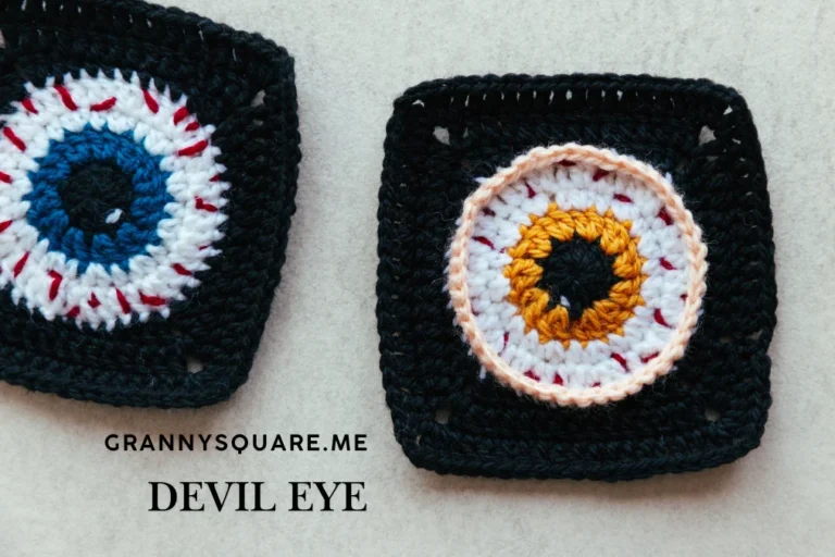 How to Crochet a Devil Eye Granny Square (Free Pattern)