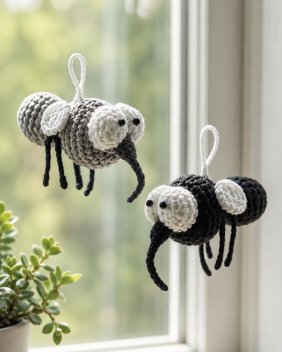 Handmade crochet mosquito bag charm prank gift