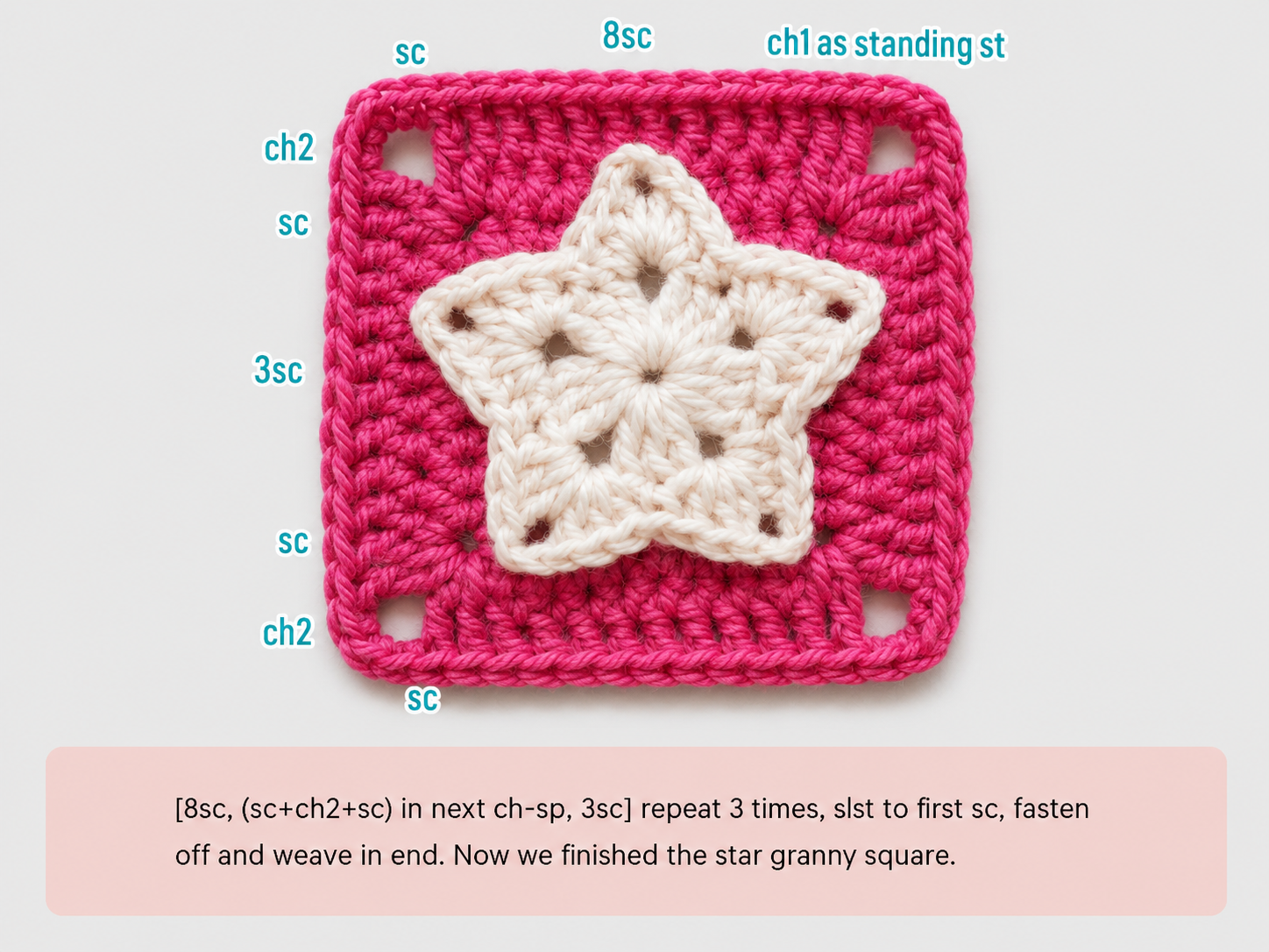 Star granny square pattern alternative colorways collection