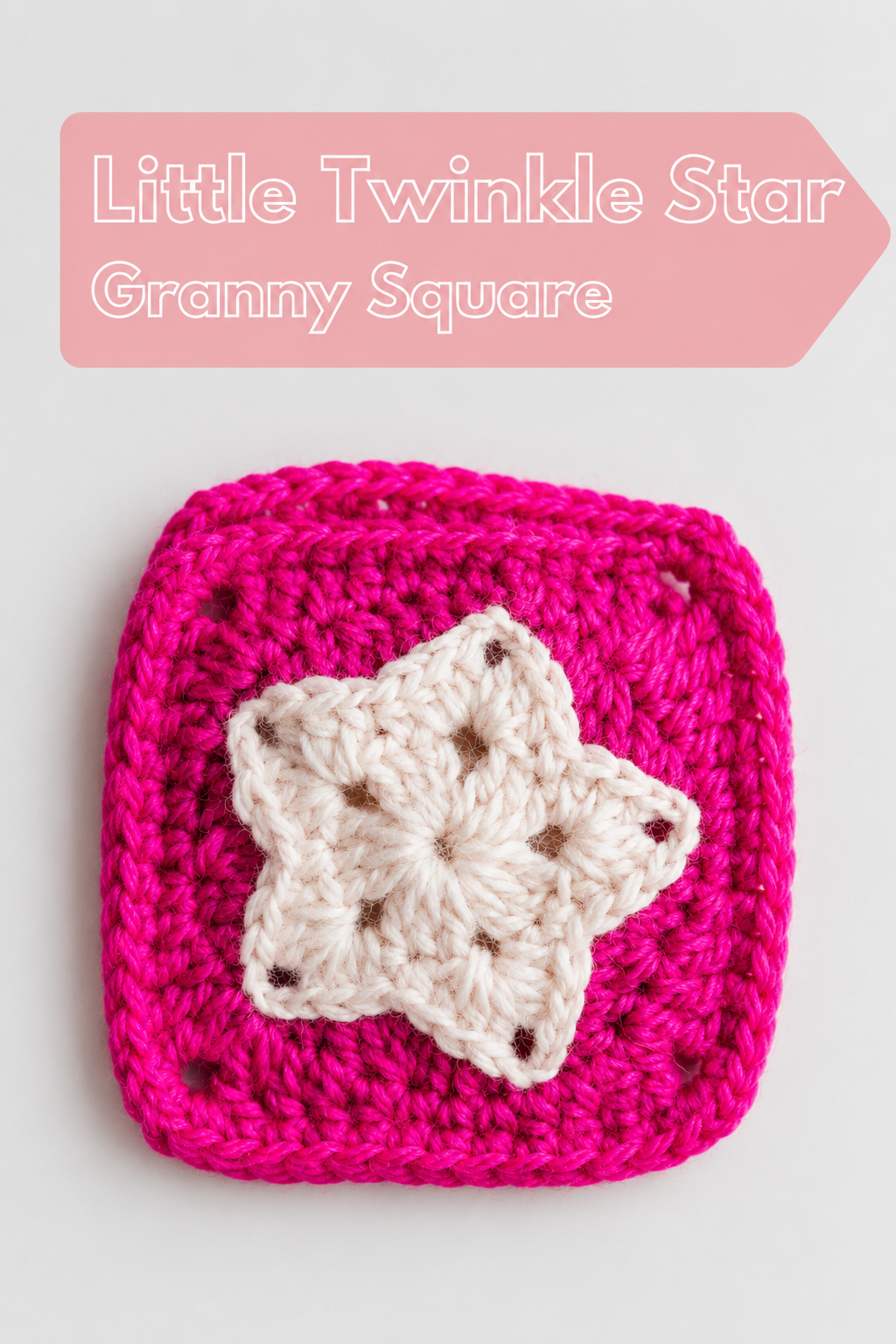 Star granny square pattern finished piece - front view