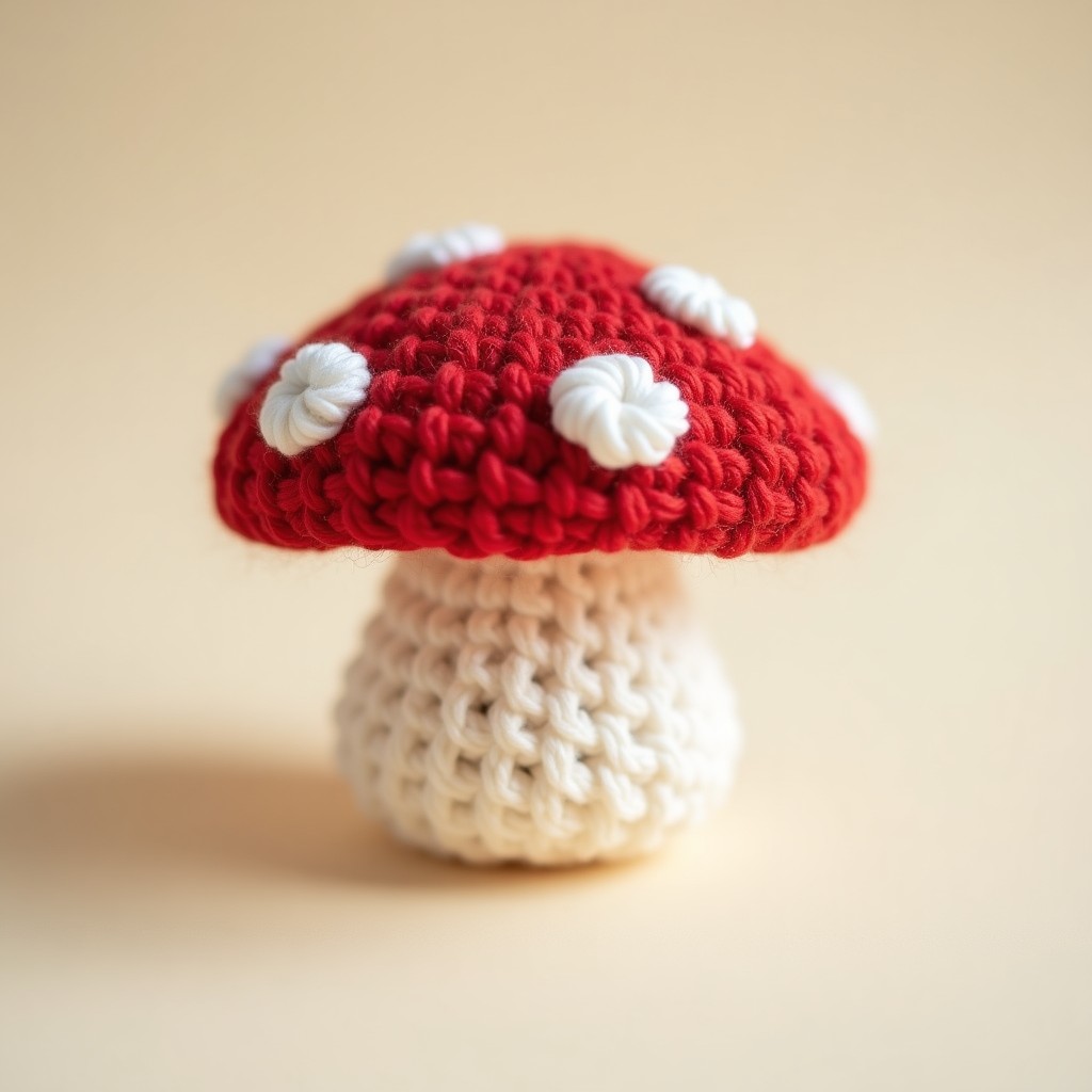 Finished collection of crochet mushroom patterns in various sizes and colors