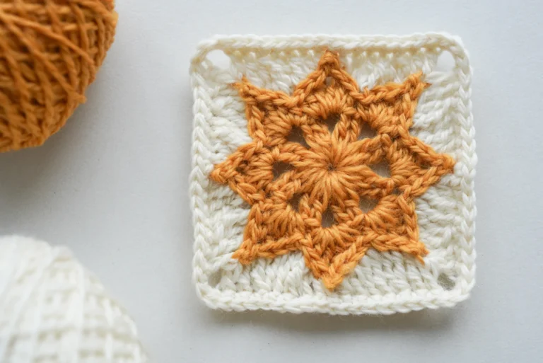 8 Point Star Granny Square Free Pattern: 5 Pro Steps