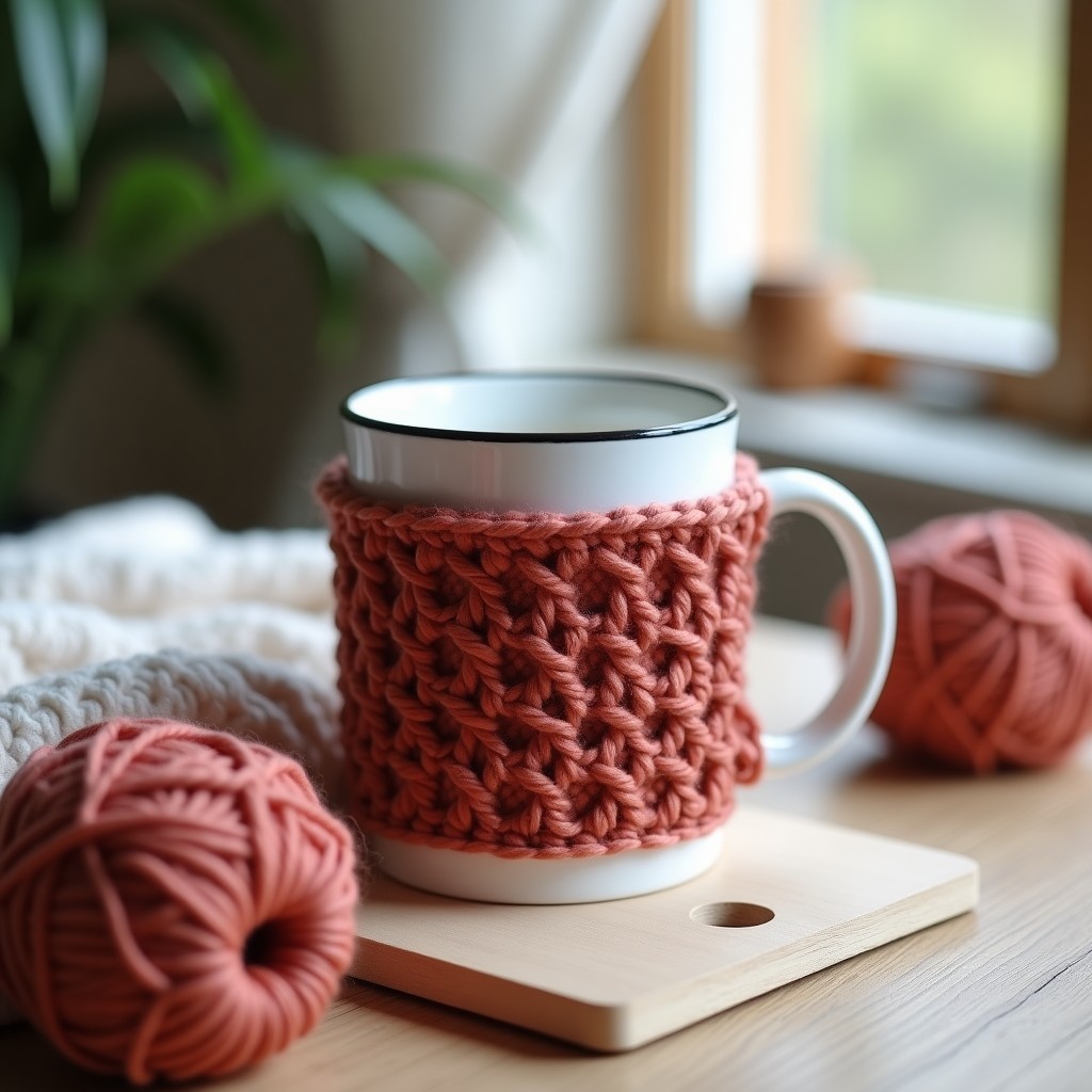 quick projects + 15-minute mug cozy Featured Free Pattern: 15-Minute Button Mug Cozy