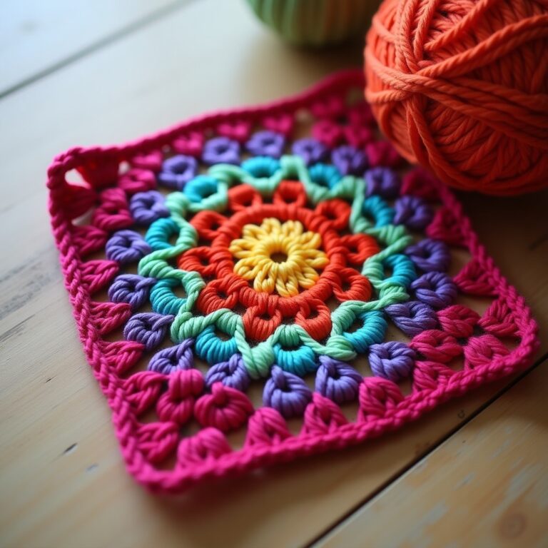 Rainbow Granny Square Free Pattern: 8 Colorful Steps