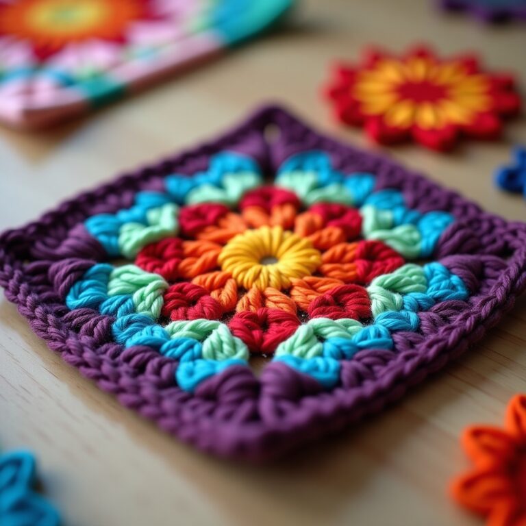Solid Granny Square: 11 Ideas + the Free Square Written Row by Row