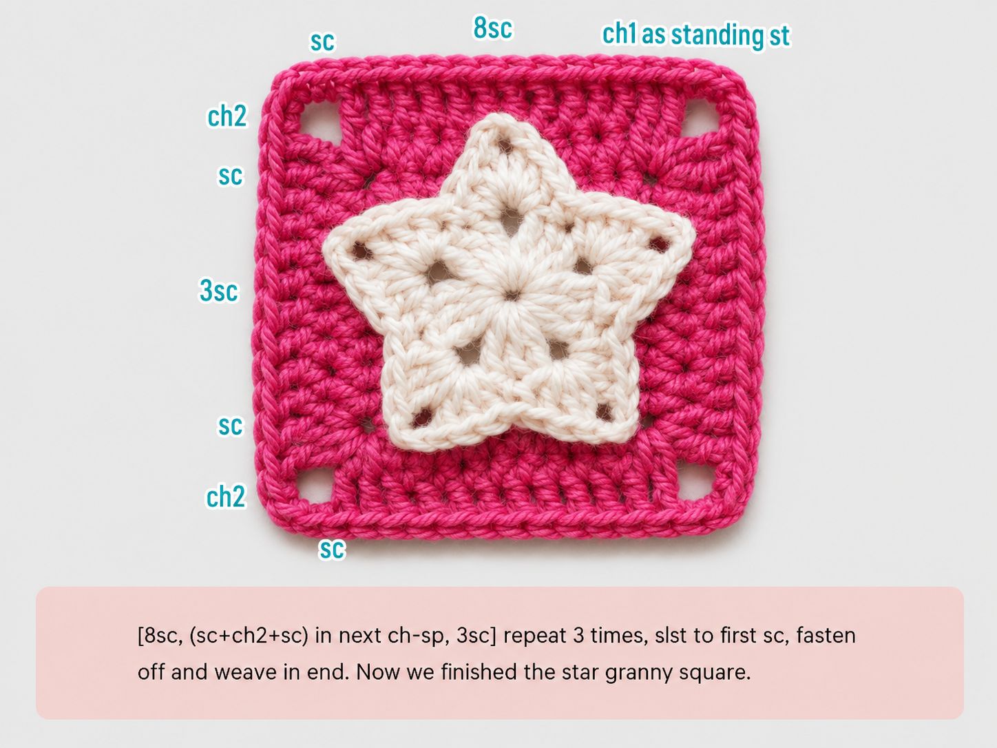 Star granny square pattern alternative colorways collection