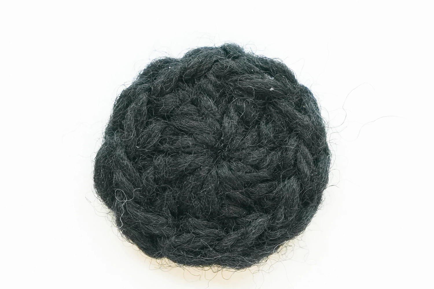 Devil Eye Granny Square Round 1 complete - black center pupil