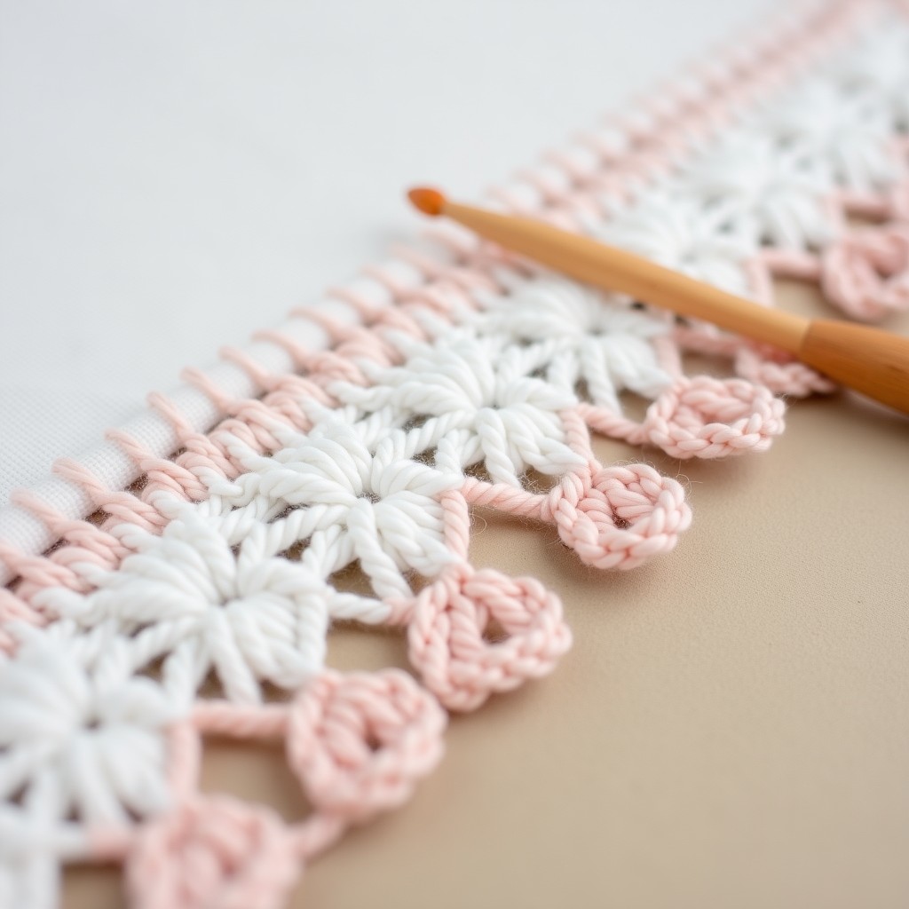 Crochet swatch showing uneven, wavy side edges