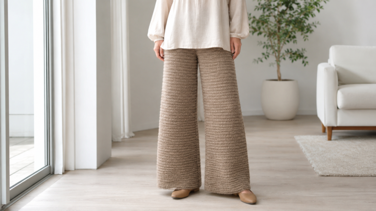 Crochet wide-leg pants