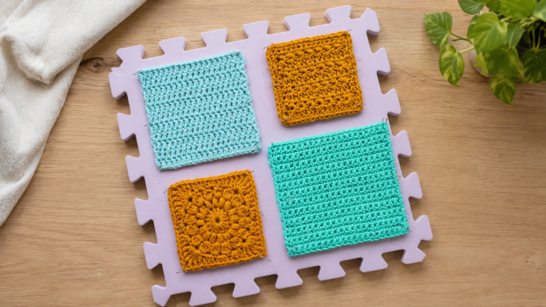 Crochet row-counting swatches