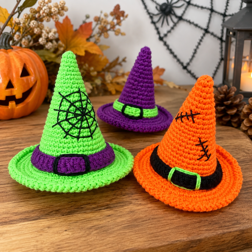 Crochet Bat & Witch Hat Patterns: 12 Free Halloween Designs