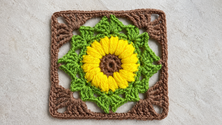 Crochet sunflower granny square