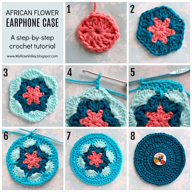 African Flower Earphone Case