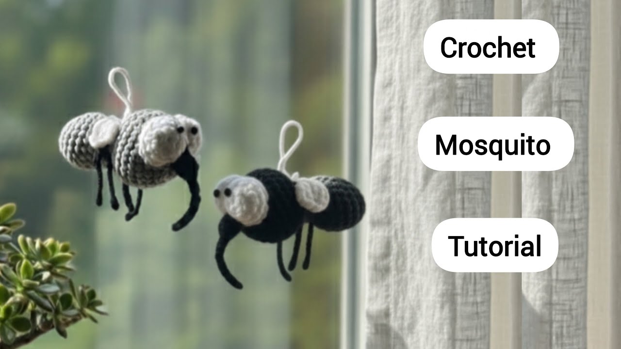 Handmade crochet mosquito bag charm prank gift